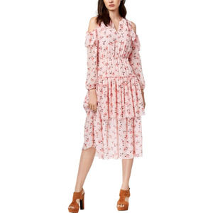 🌸 NWT Maison Jules Floral Print Cold Shoulder Flounce Dress